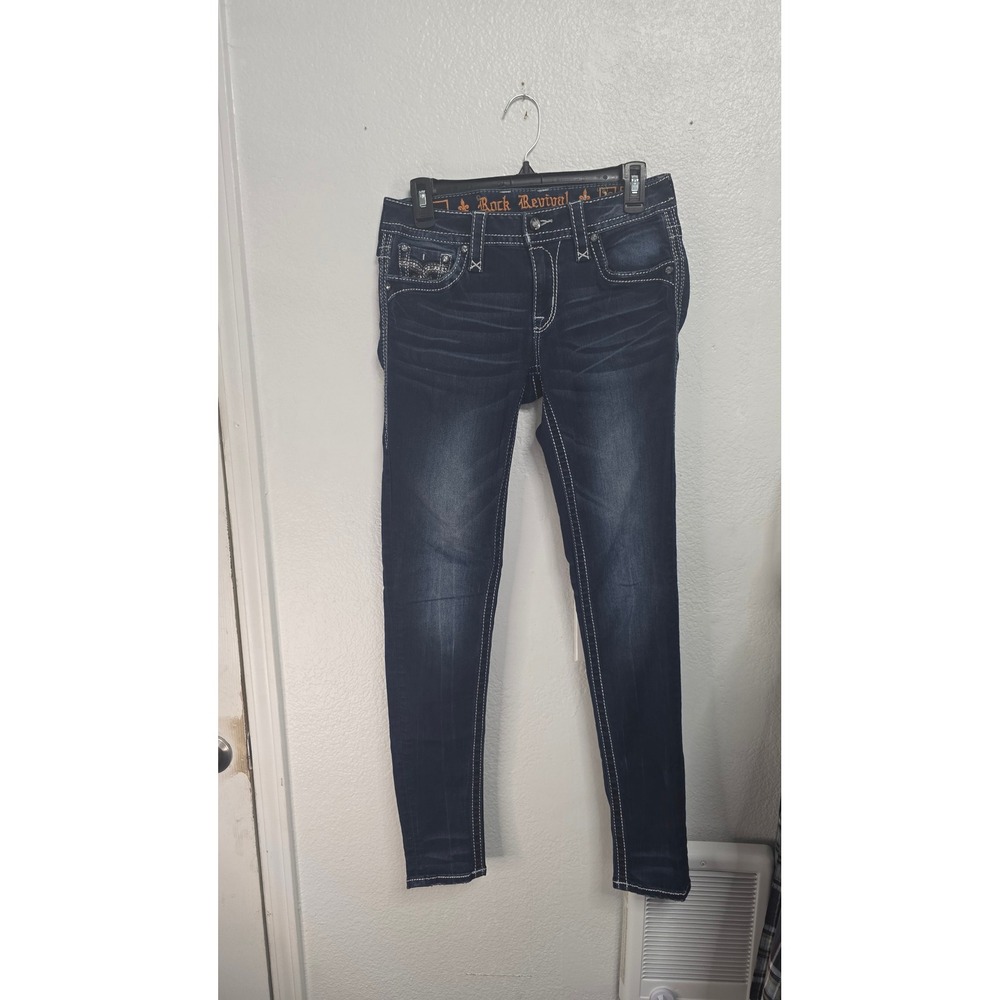 Rock Revival Aliana Skinny Jeans Womens 26 Blue Excellent